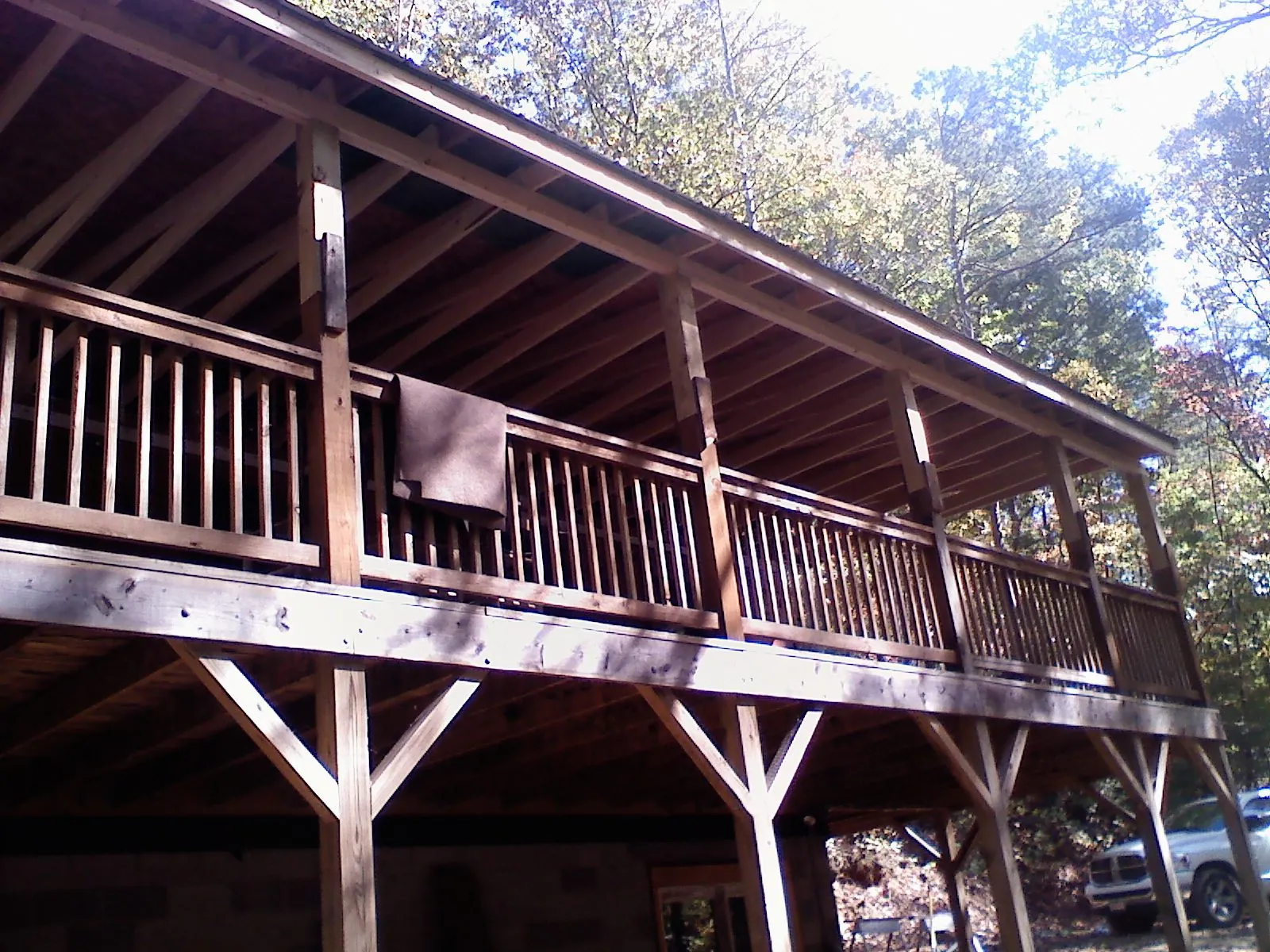 Timber framing under a new elevated porch and deck — Roof Leak Repair in Rowesville by Roofing Brothers